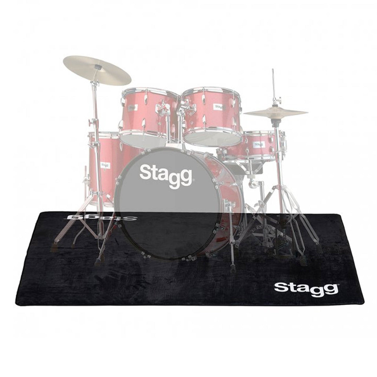 Stagg SCADRU2016 black anti-slip drum rug, 200 x 160cm