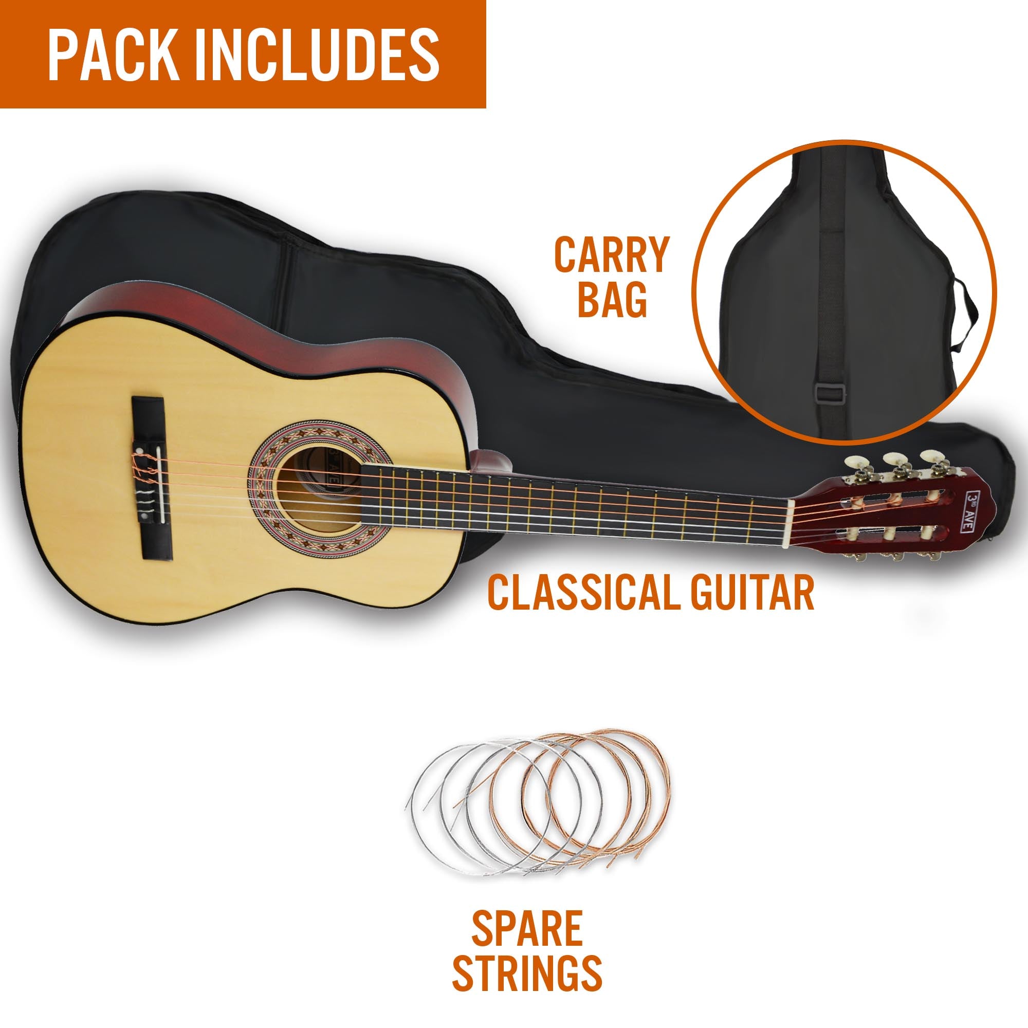 3rd Avenue 1/2 Size Classical Guitar Pack - Rental