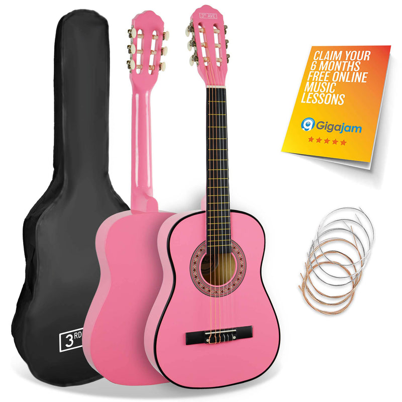 3rd Avenue 1/2 Size Classical Guitar Pack Pink Classical Guitars