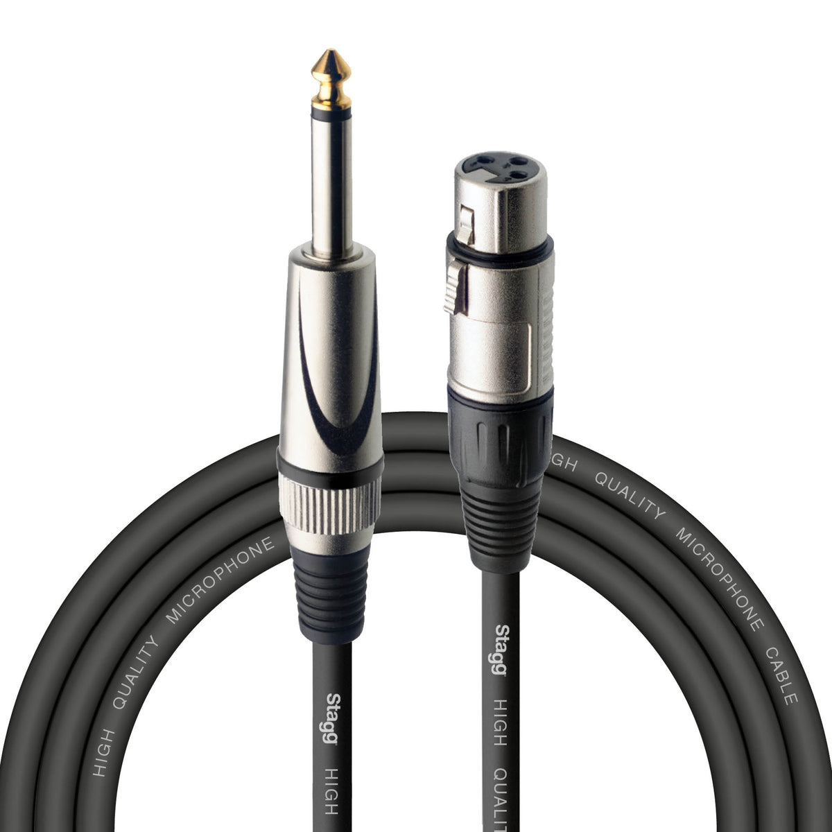 Stagg black XLR female to 6.3mm jack microphone cable#Size_3m