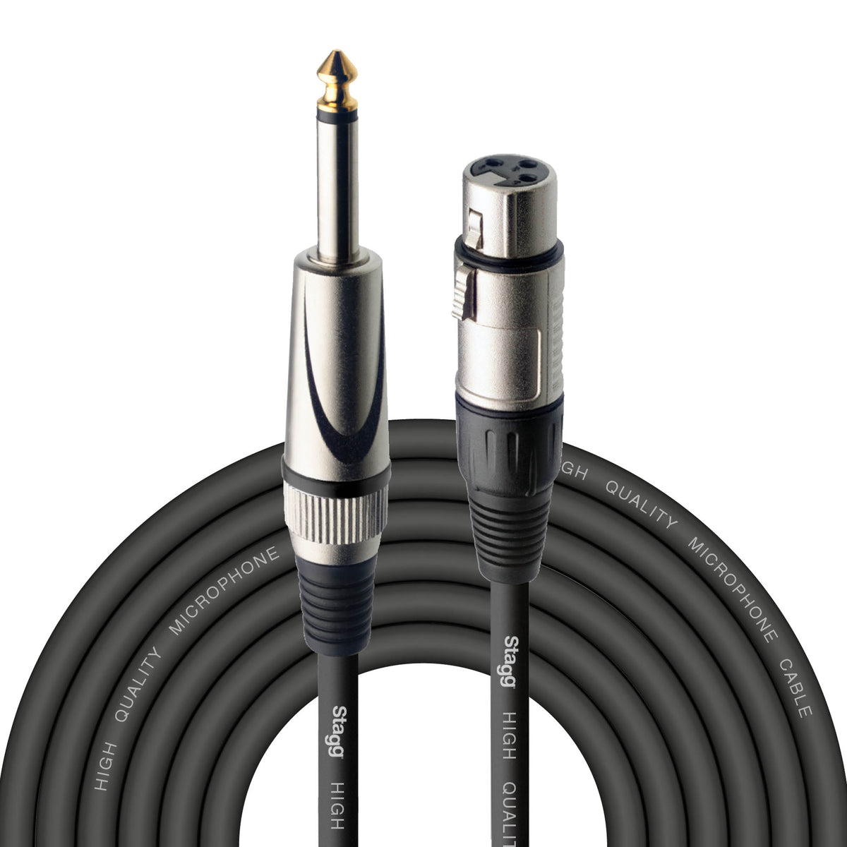 Stagg black XLR female to 6.3mm jack microphone cable#Size_6m
