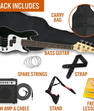 3rd Avenue 3/4 Bass Guitar Pack - Black