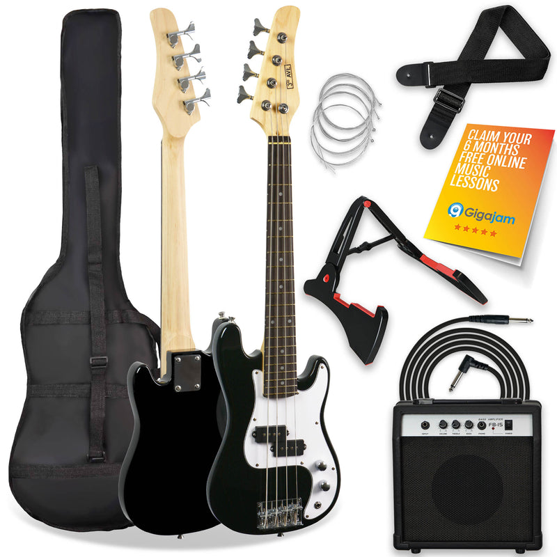 3rd Avenue 3/4 Bass Guitar Pack - Black