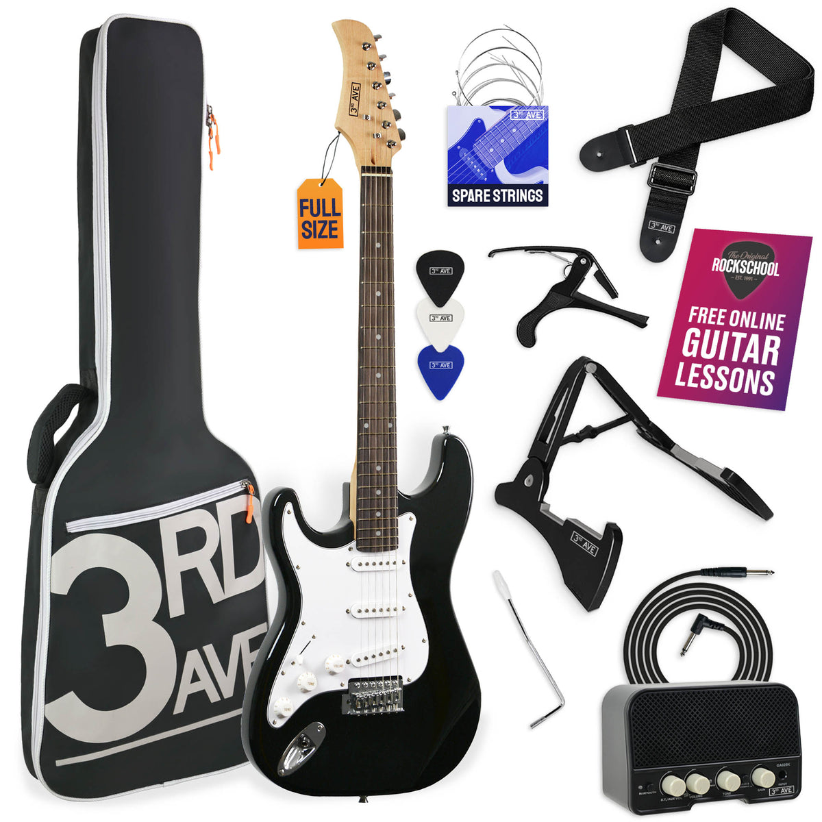 3rd Avenue 4/4 Size Electric Guitar with Amp - Left Hand