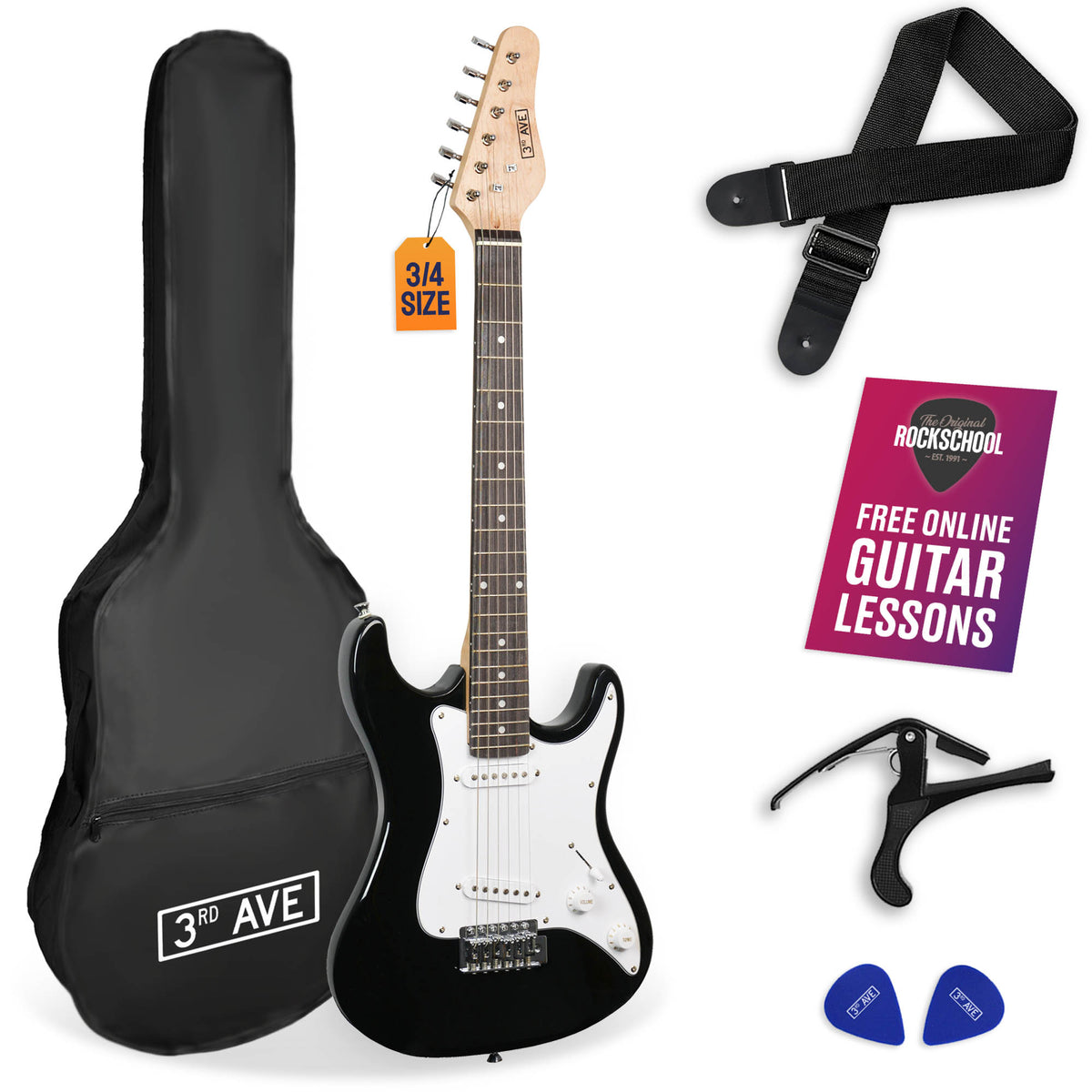 3rd Avenue 3/4 Size Electric Guitar Electric Guitars#Colour_Black
