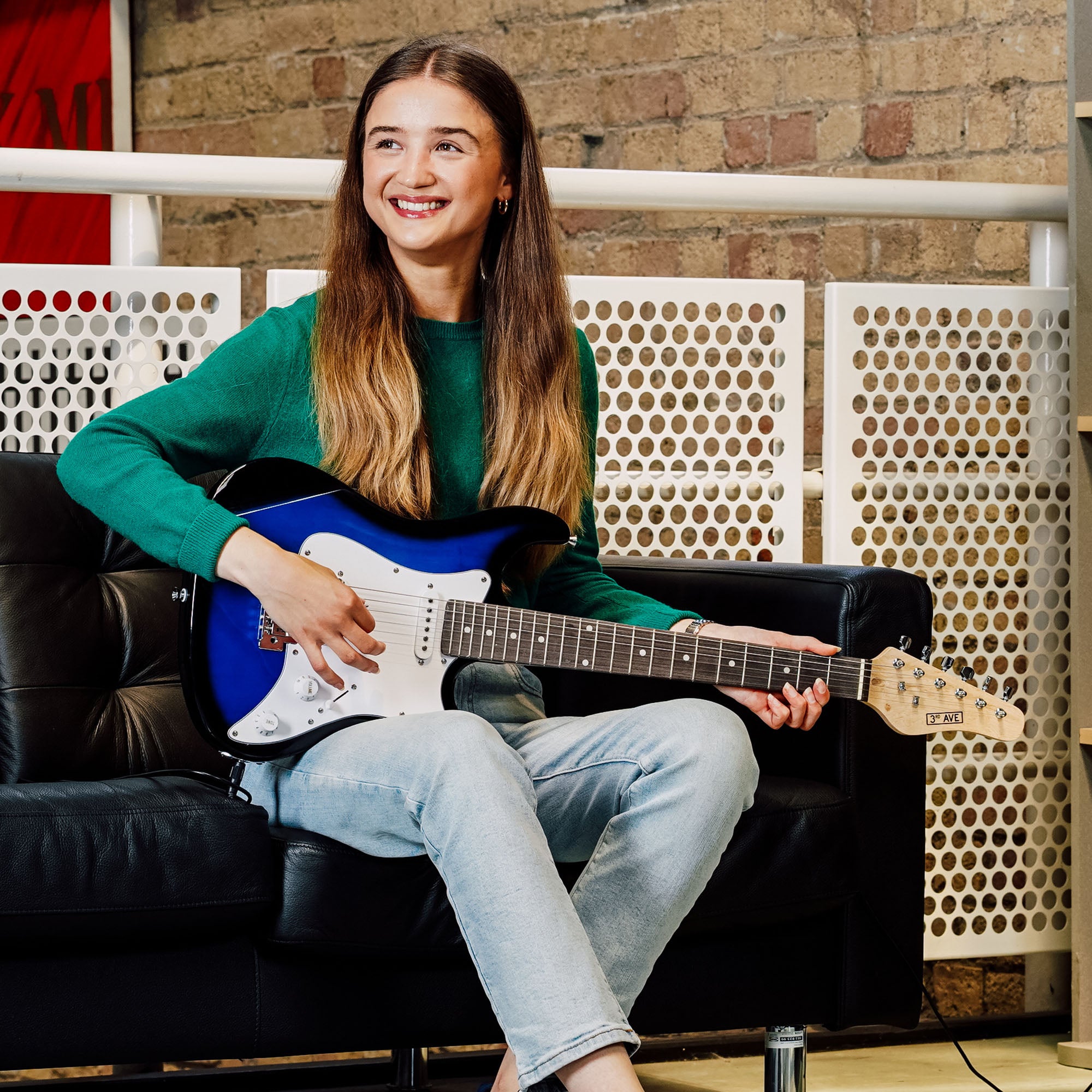 3rd Avenue 3/4 Size Electric Guitar Pack with Amp#Colour_Blueburst