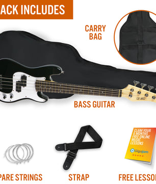 3rd Avenue 3/4 Bass Guitar - Black