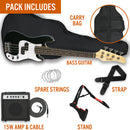 3rd Avenue 3/4 Bass Guitar Pack - Black - Rental