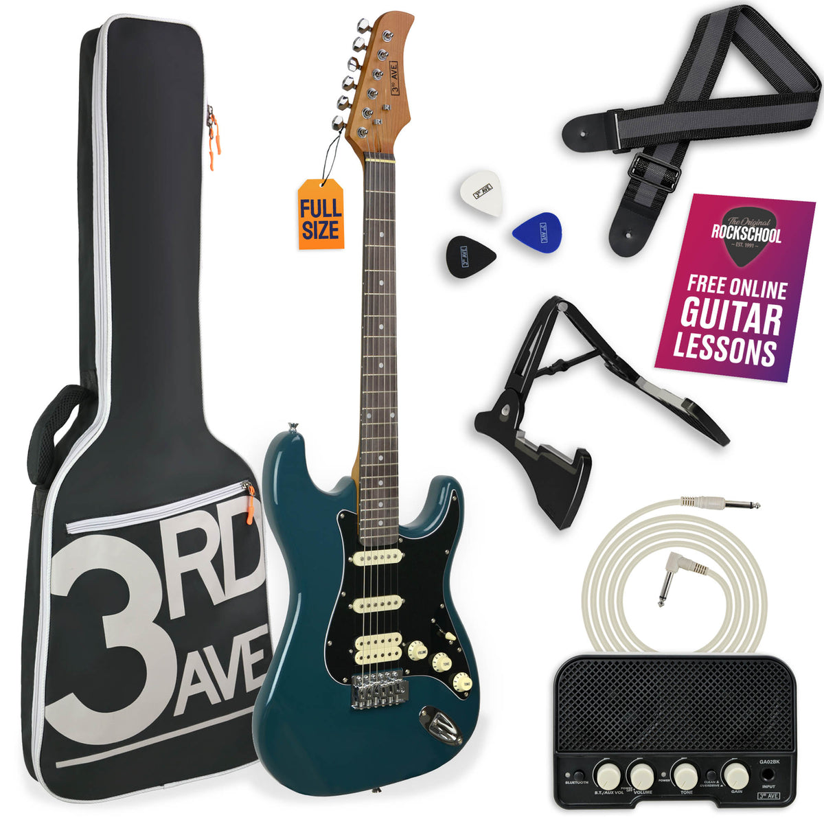 3rd Avenue Stateside Series Electric Guitar Pack - Delta Blue