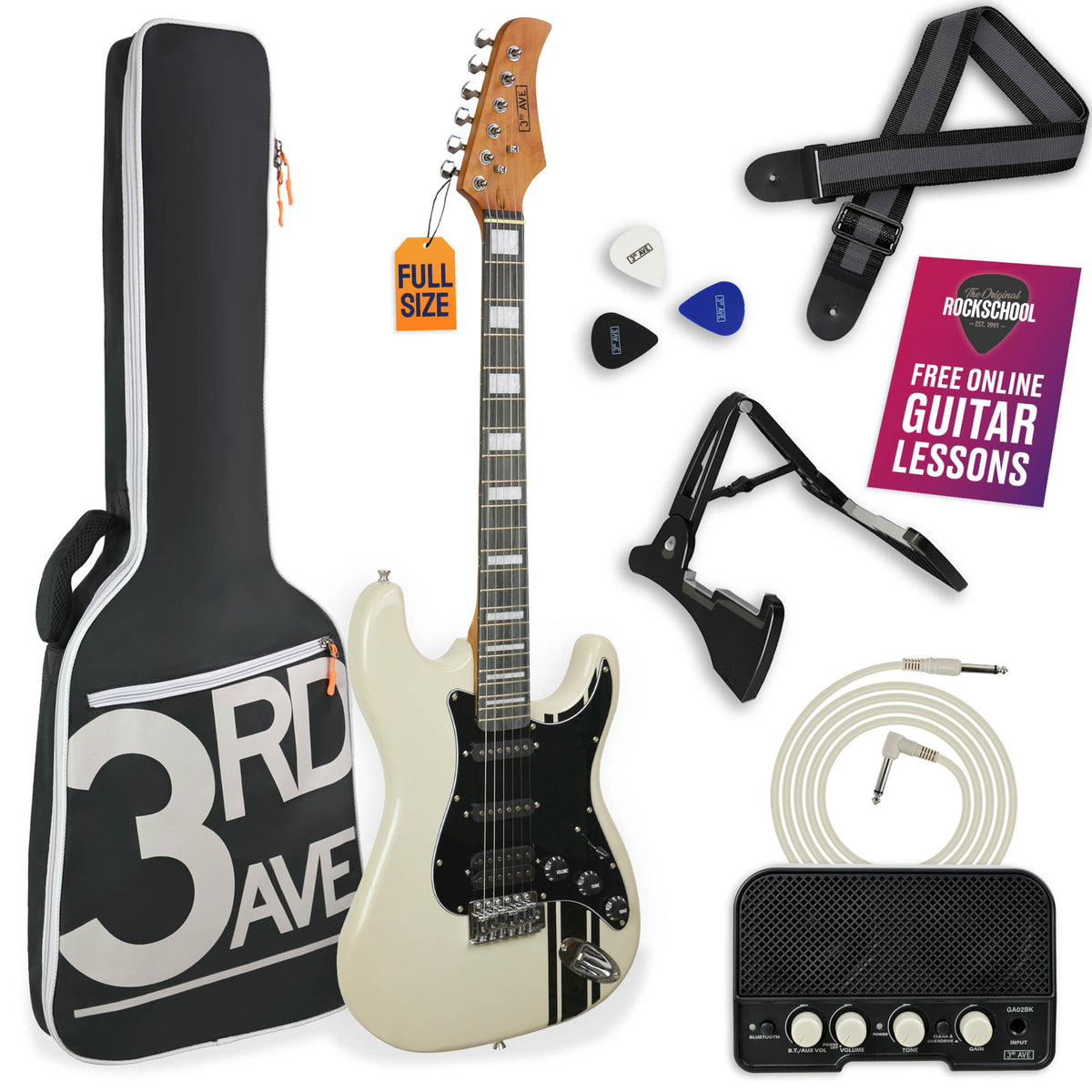 3rd Avenue Stateside Series Electric Guitar Pack - Atlantic White