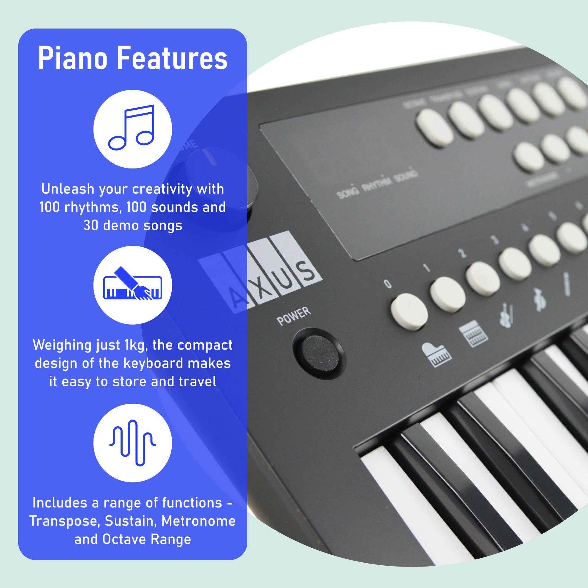 Axus Mini Keyboard 37 Key Keyboard#Colour_Black