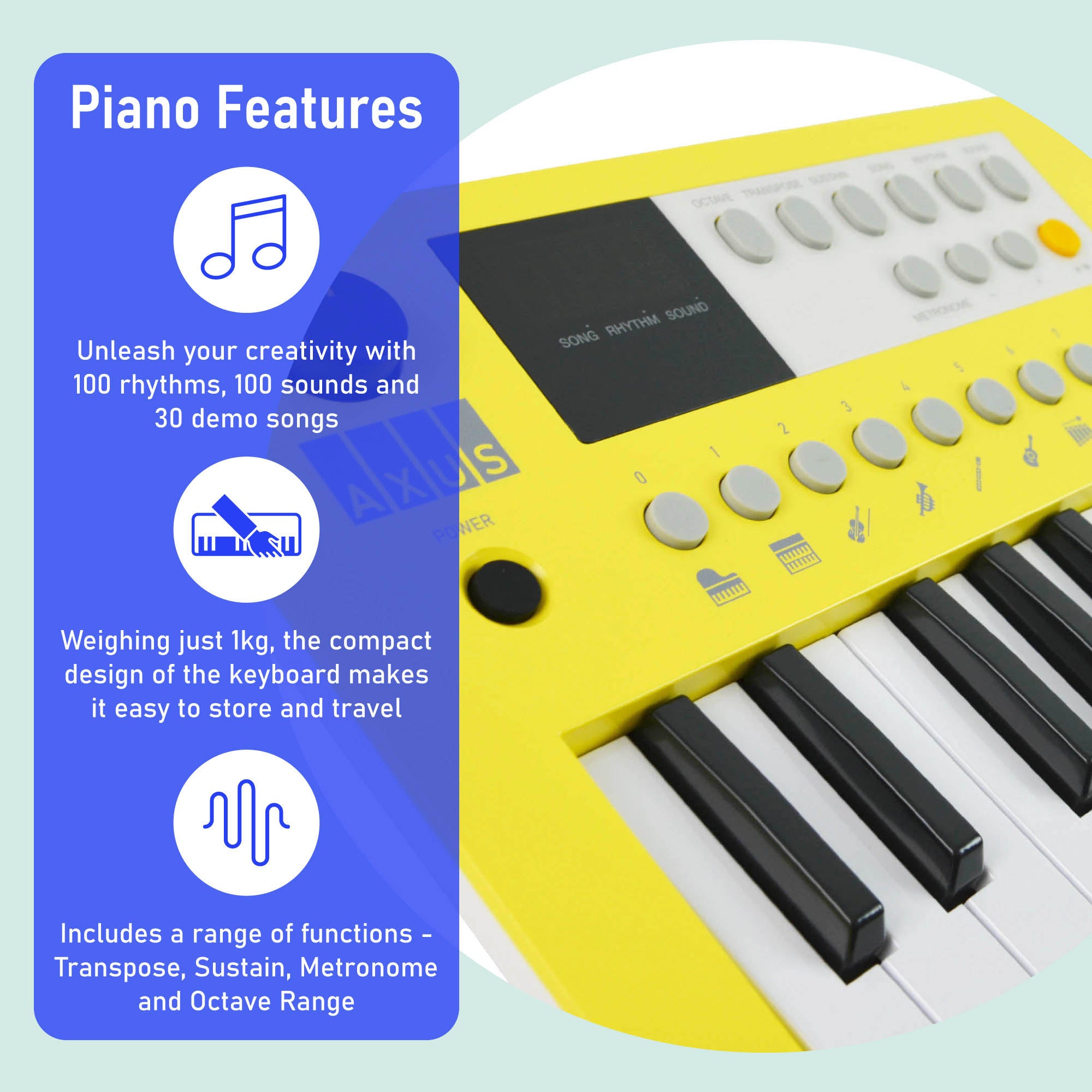 Axus Mini Keyboard 37 Key Keyboard#Colour_Yellow
