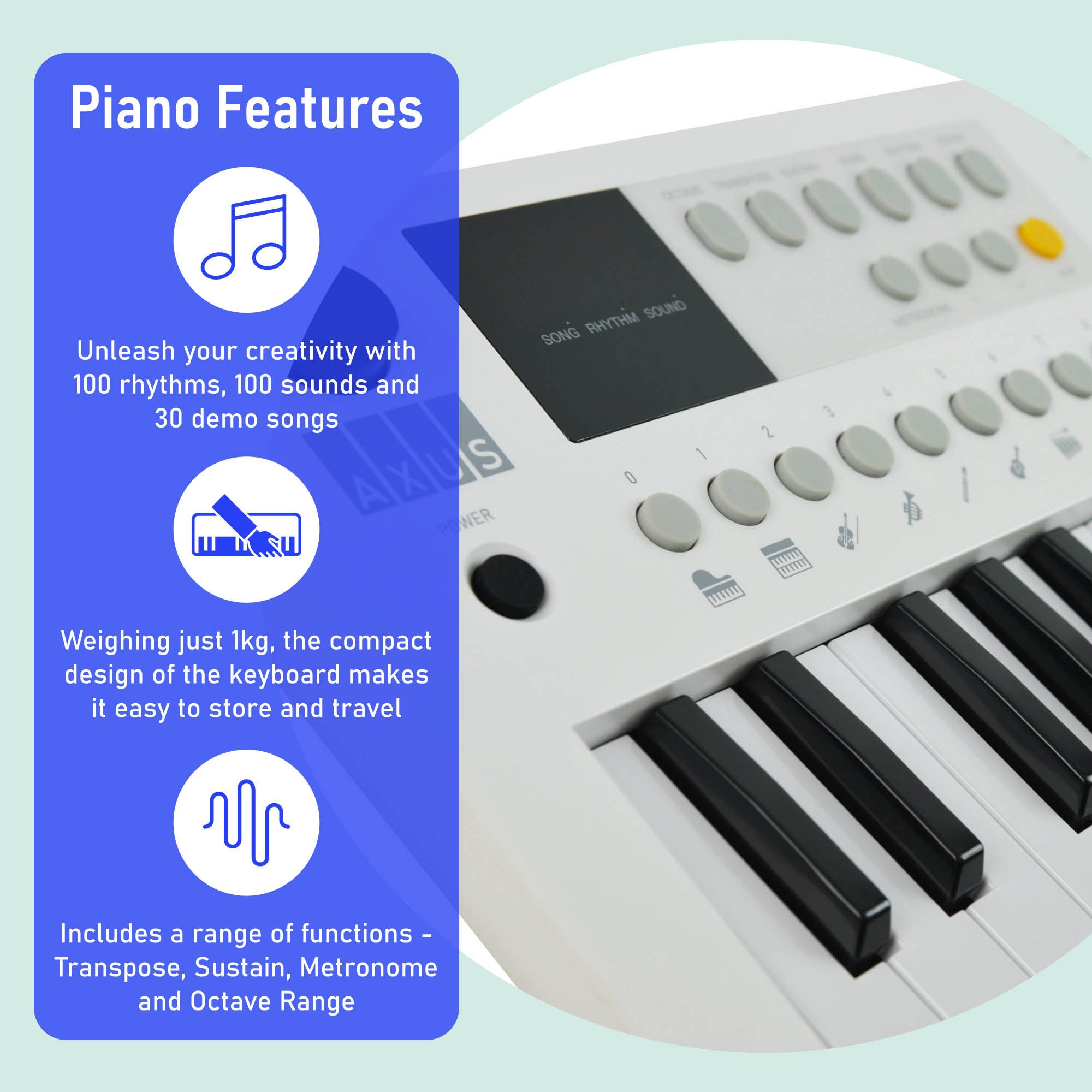 Axus Mini Keyboard 37 Key Keyboard#Colour_White