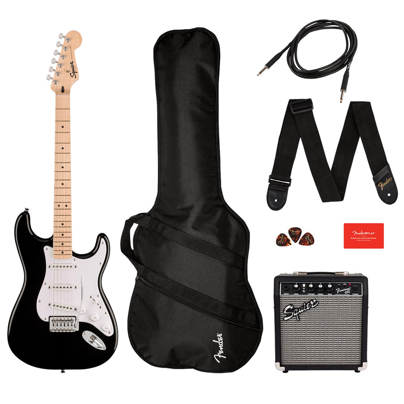 Squier by Fender Sonic Stratocaster Pack - Black with White Pickguard