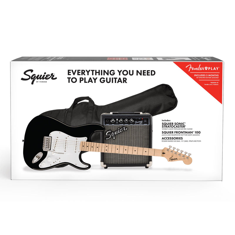 Squier by Fender Sonic Stratocaster Pack - Black with White Pickguard