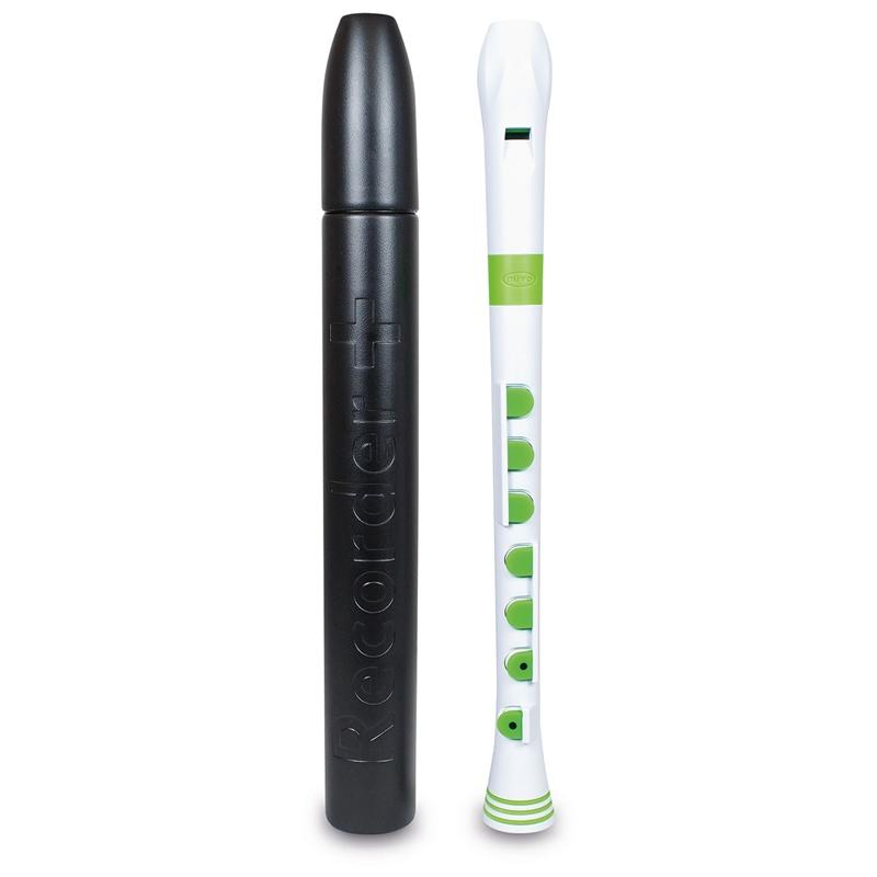 Nuvo Descant Recorder+ Recorders#Colour_White with Green