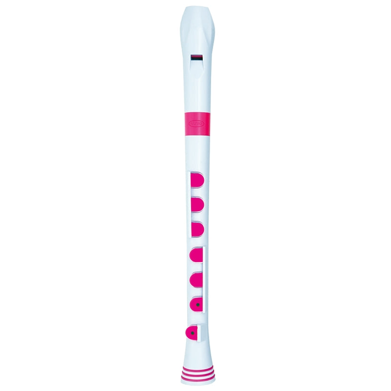 Nuvo Descant Recorder+ Recorders#Colour_White with Pink