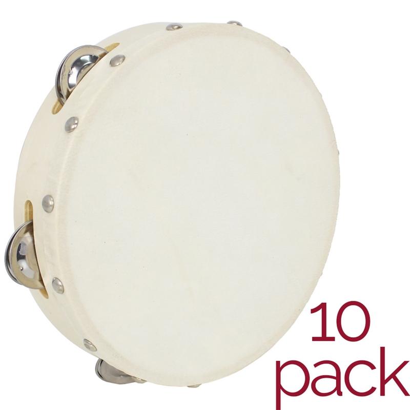 A-Star Tambourine - 8 Inch - Pack of 10 Tambourines, Tambours and Drums