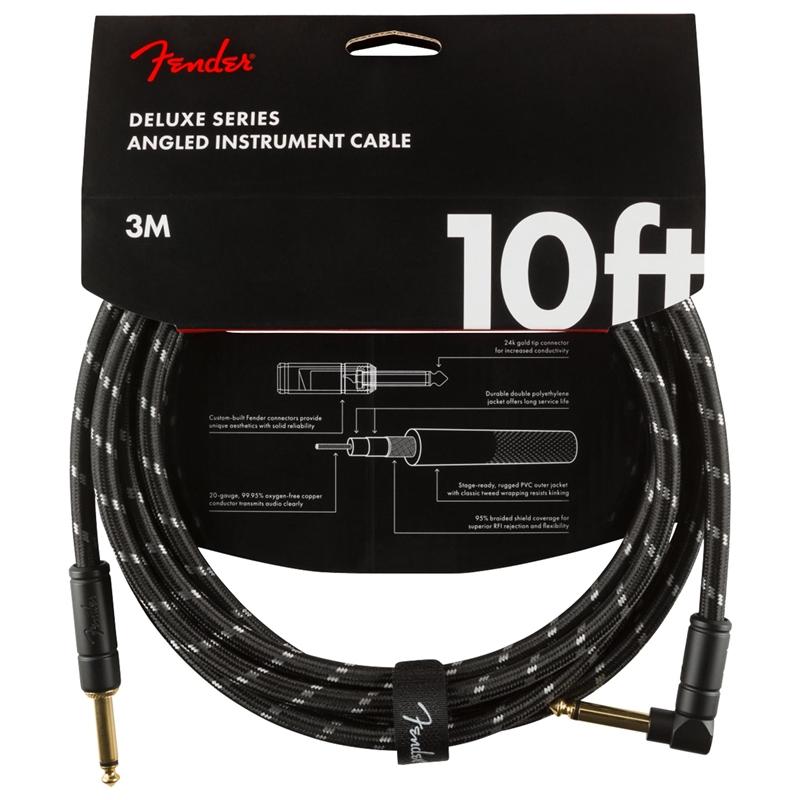 Fender Deluxe Series Instrument Cable 3m Black Tweed Guitars & Folk - Other Accessories