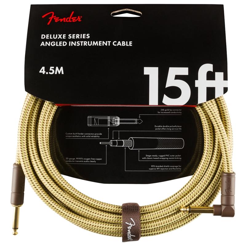 Fender 15ft Deluxe Series Instrument Cable - Tweed Guitars & Folk - Other Accessories