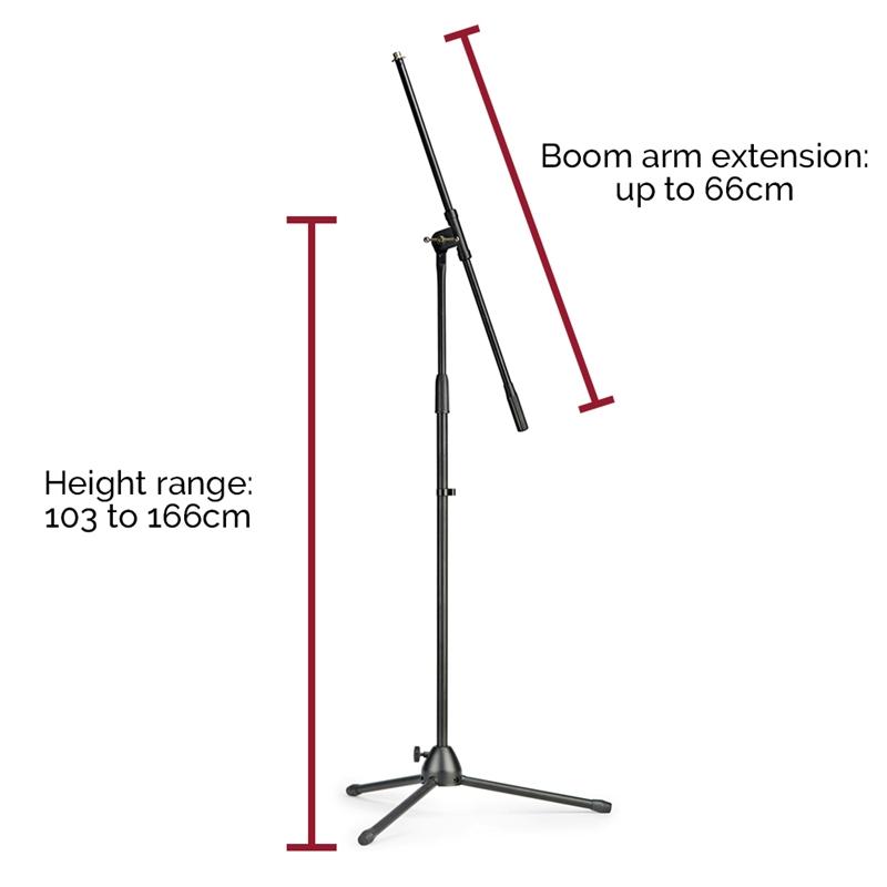 Stagg MIS-0822BK Mic Boom Stand - Black