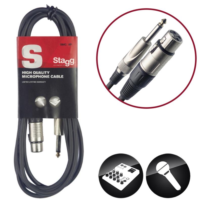 Stagg XLR to Jack Microphone Cable 3m Cables and Connectors