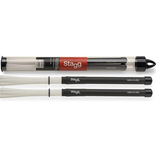 Stagg Nylon Drum Brushes - Rubber Handle Beaters, Mallets and Sticks