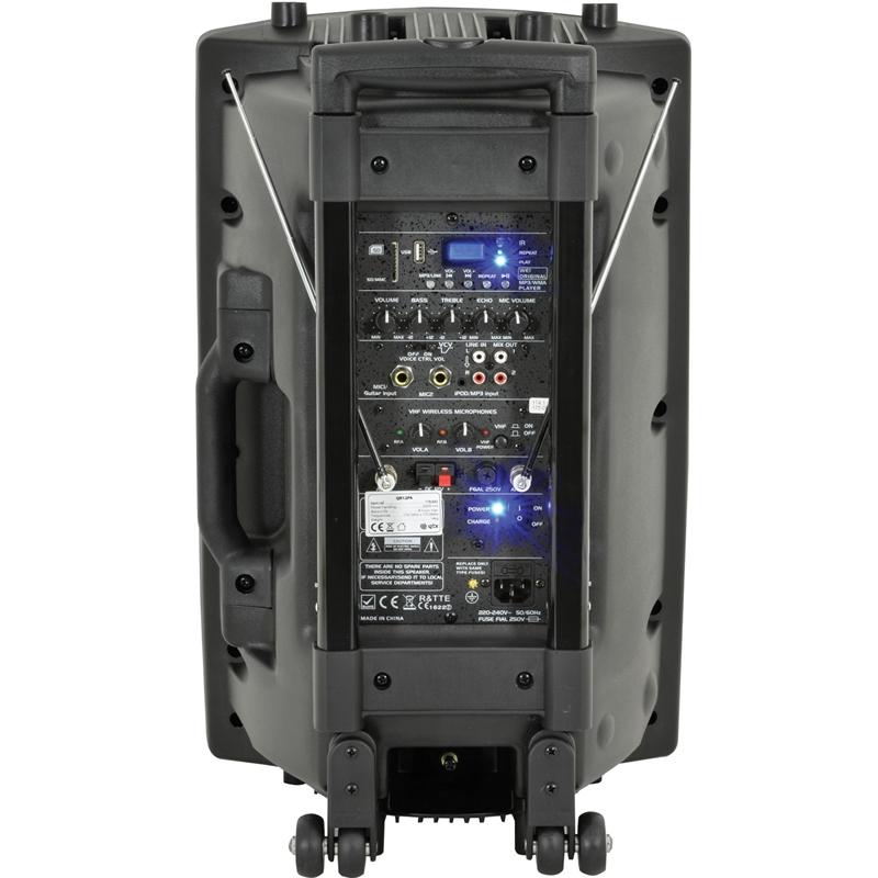 QTX QR12 PA System With Two Wireless Microphones PA Systems and Speakers