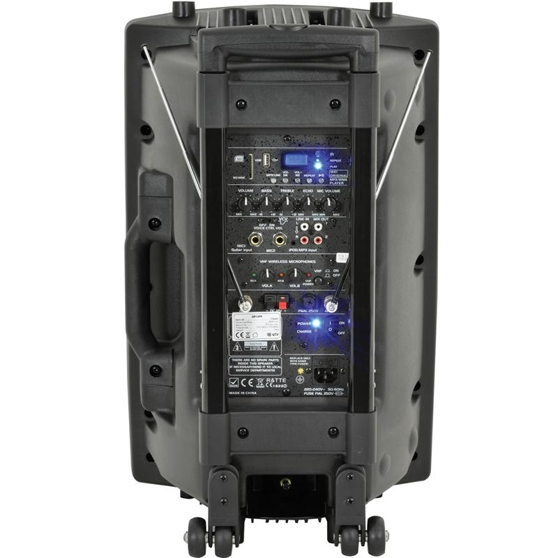 QTX QR12 PA System With Two Wireless Microphones