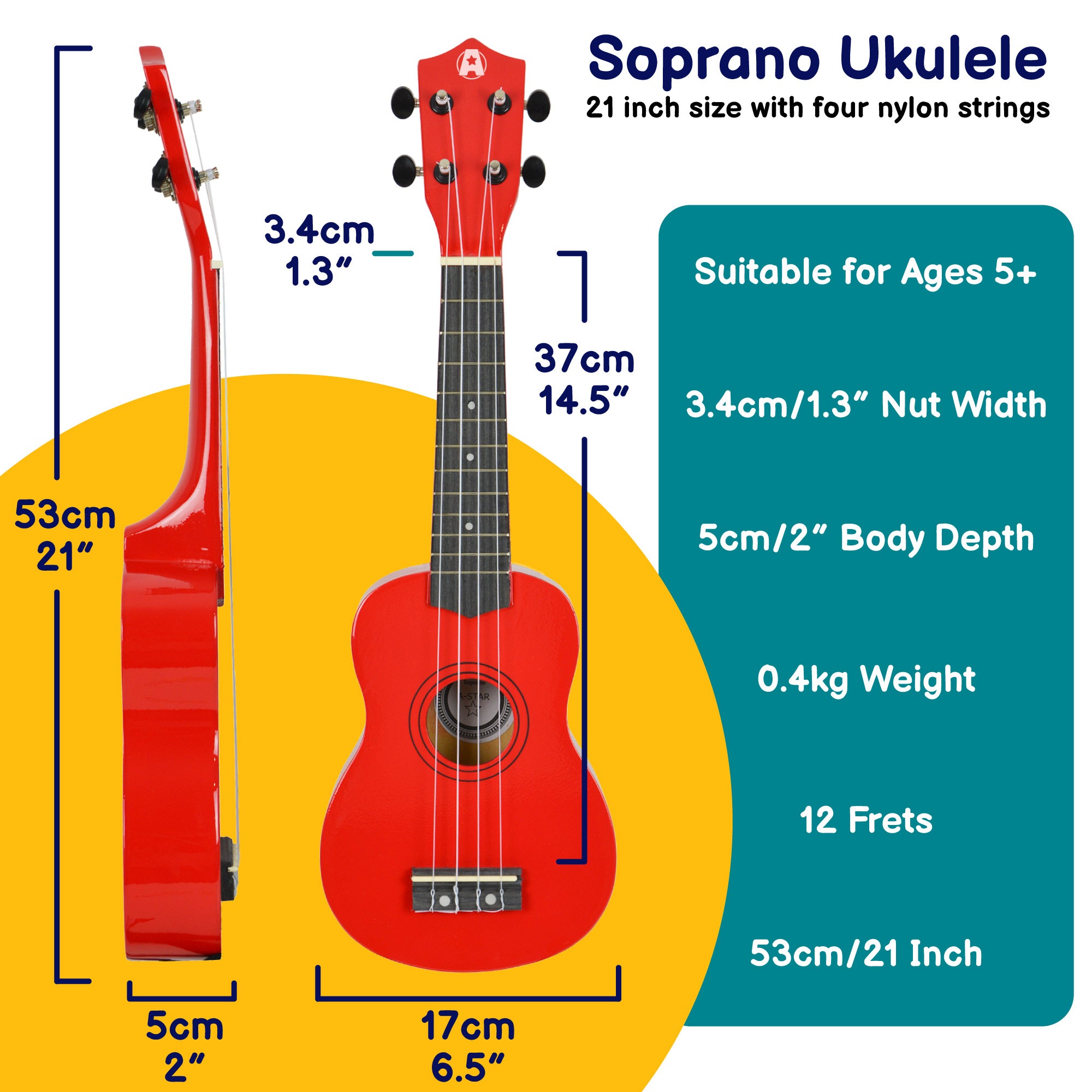 A-Star Ukulele Starter Pack Ukuleles#Colour_Red