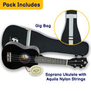 A-Star Ukulele Starter Pack Black Ukuleles