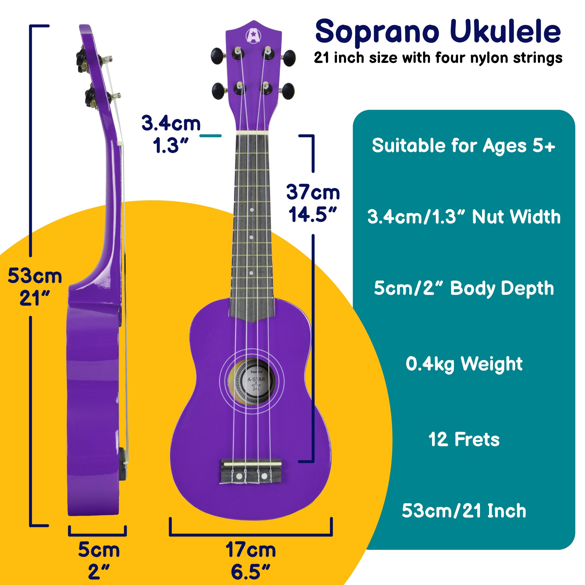 A-Star Ukulele Starter Pack Ukuleles#Colour_Purple