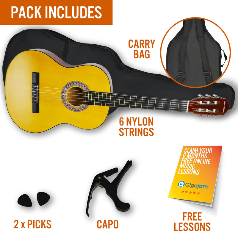 Rocket Full Size Classical Guitar Starter Pack Classical Guitars