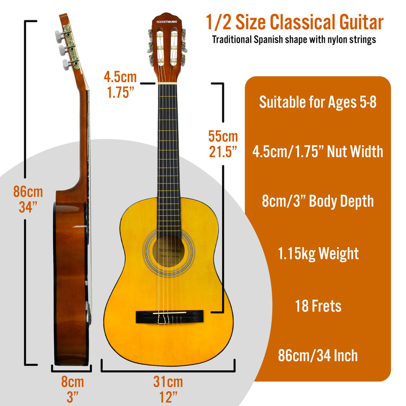 Rocket 1/2 Size Classical Guitar Starter Pack Classical Guitars