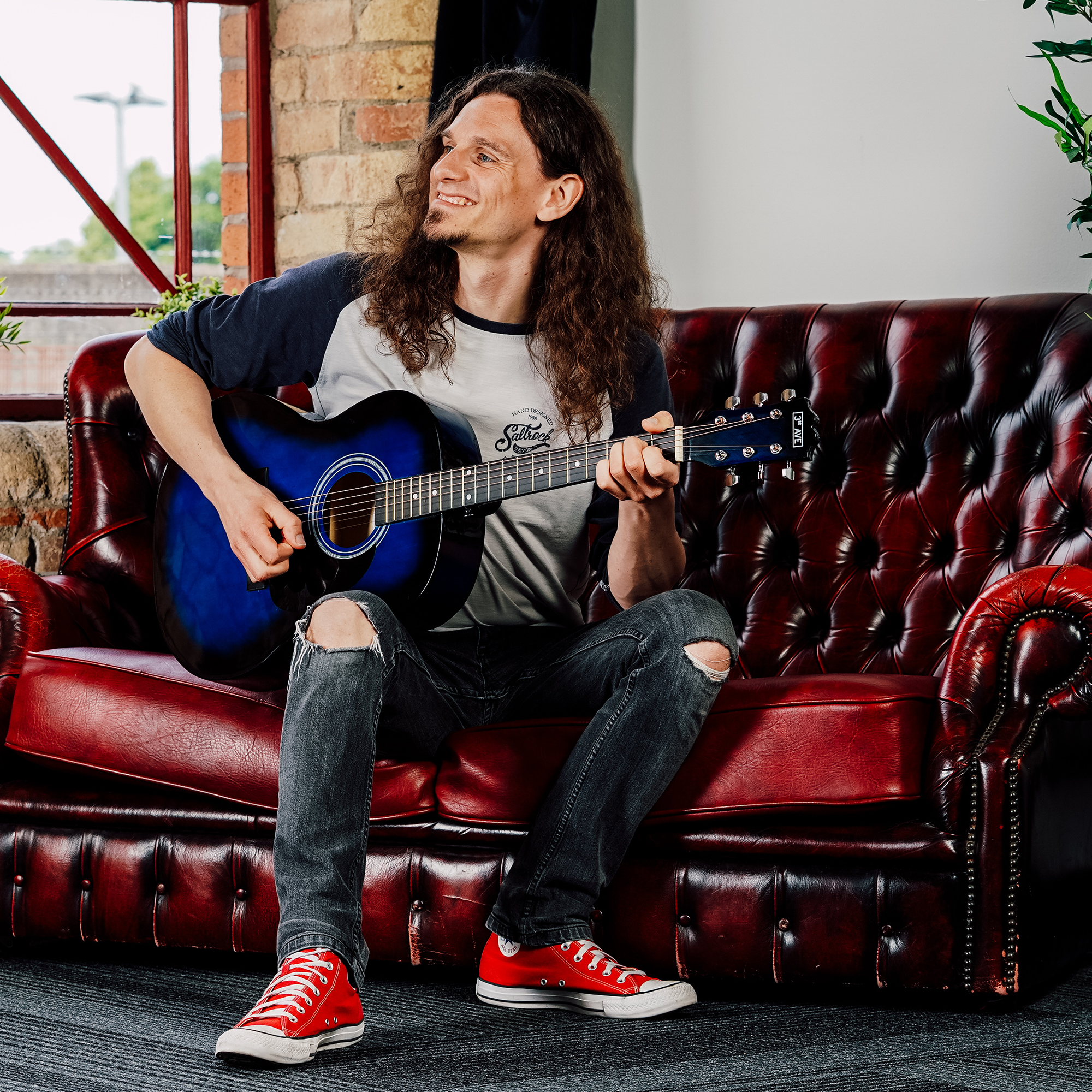 3rd Avenue Full Size Acoustic Guitar Pack Natural Acoustic Guitars#Colour_Blueburst