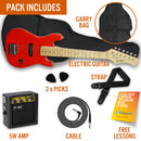3rd Avenue Junior Electric Guitar Pack Red Electric Guitars