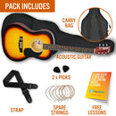 3rd Avenue Full Size Acoustic Guitar Pack Sunburst Acoustic Guitars