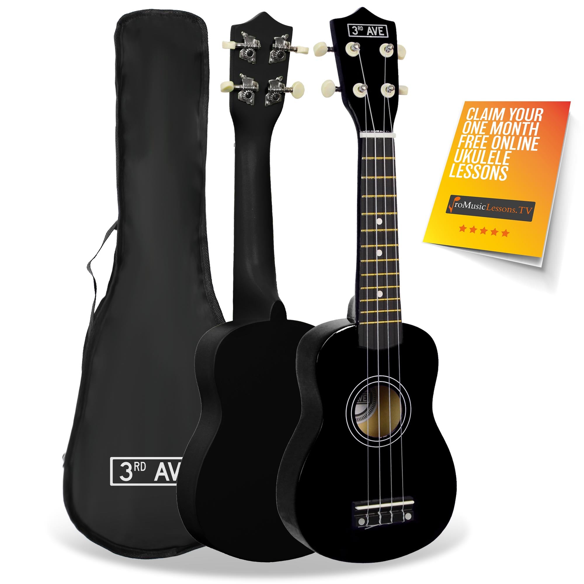 3rd Avenue Soprano Ukulele Ukuleles#Colour_Black