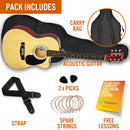 3rd Avenue Full Size Cutaway Acoustic Guitar Pack Natural Acoustic Guitars