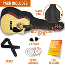 3rd Avenue Full Size Cutaway Electro Acoustic Guitar Pack Natural Acoustic Guitars