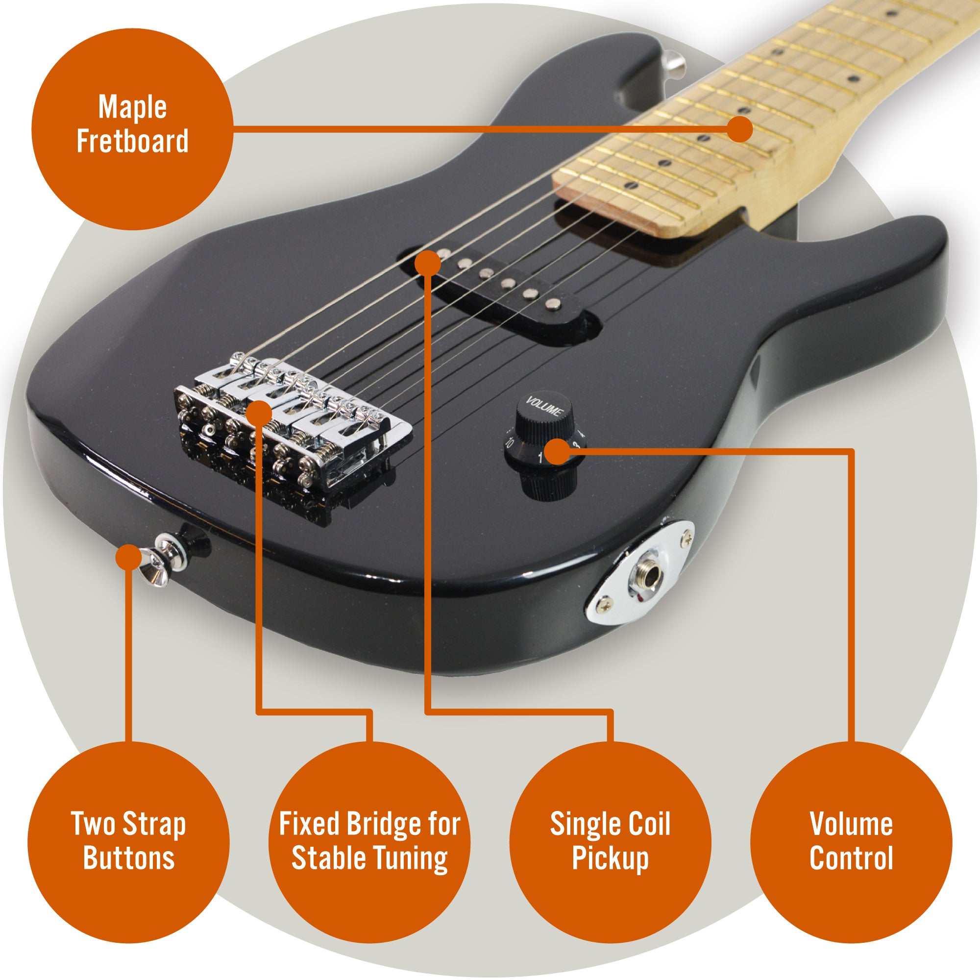 3rd Avenue Junior Electric Guitar Pack Electric Guitars#Colour_Black