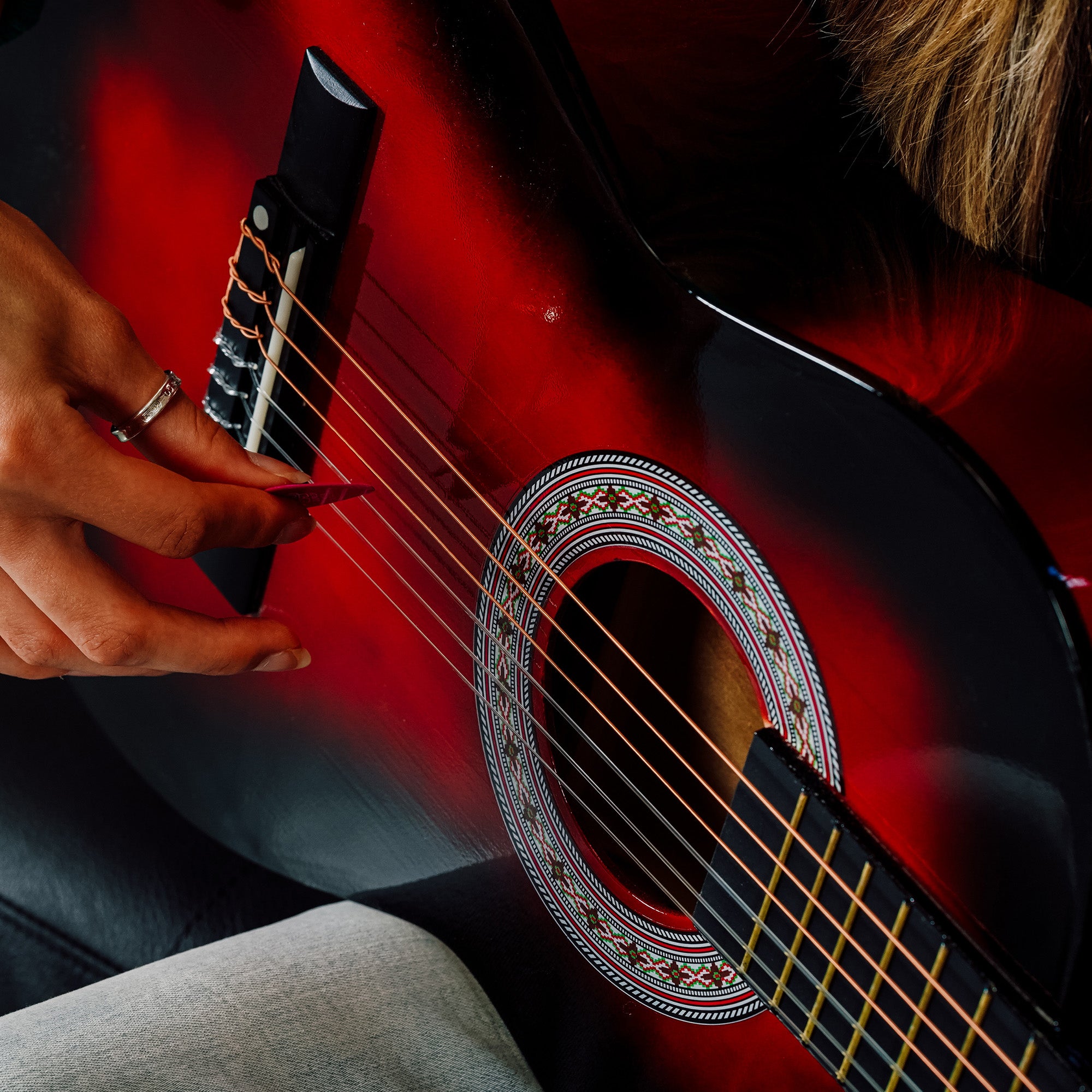 3rd Avenue 3/4 Size Classical Guitar Pack Redburst Classical Guitars#Colour_Redburst