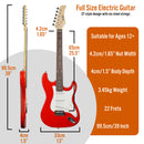 3rd Avenue Full Size Electric Guitar Red Electric Guitars