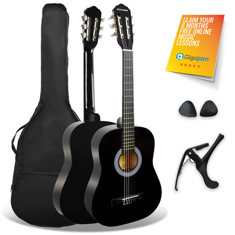 XF 3/4 Size Classical Guitar Pack Black Classical Guitars