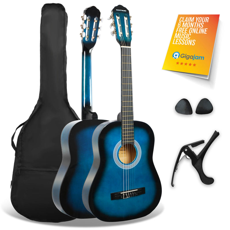 XF 3/4 Size Classical Guitar Pack Blueburst Classical Guitars