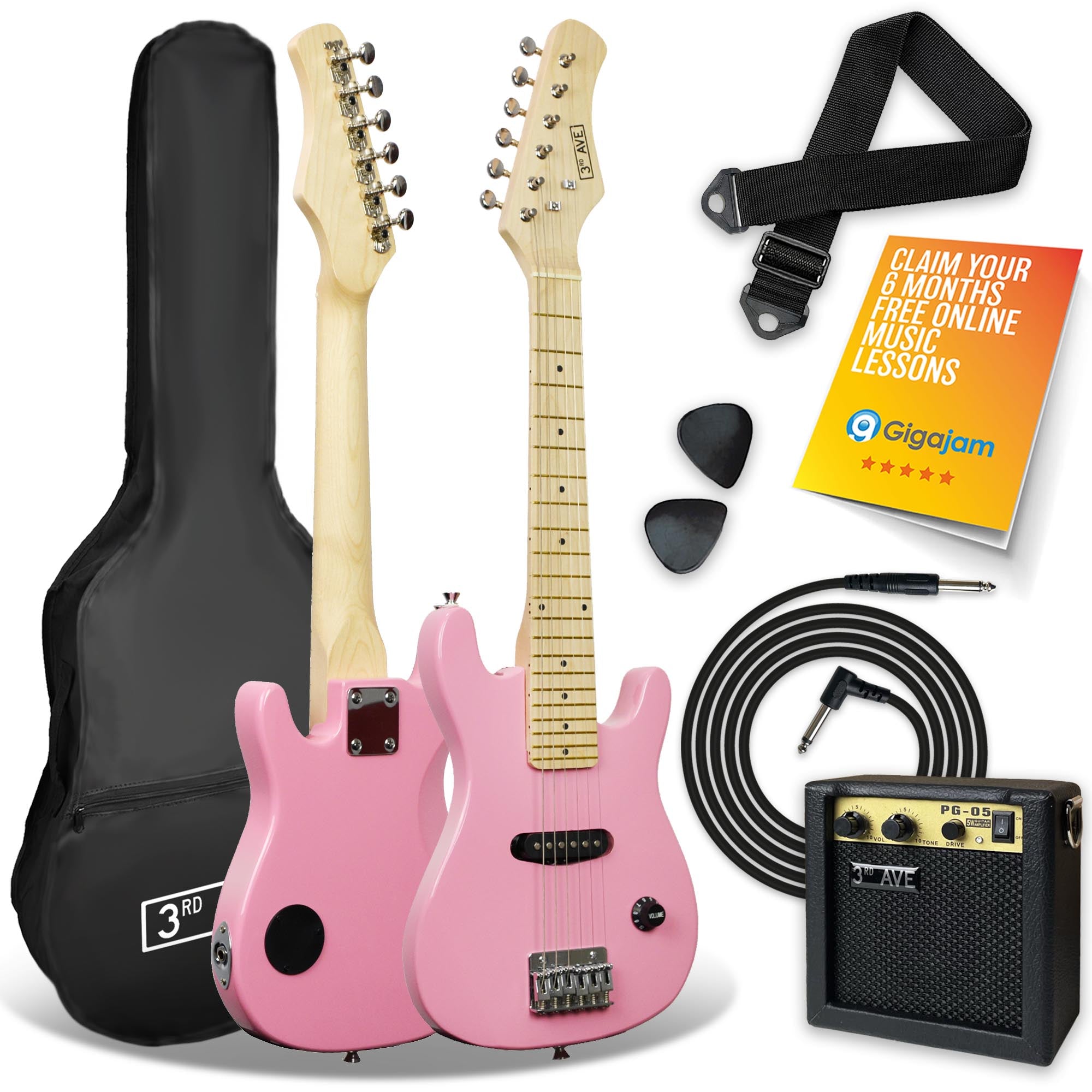 3rd Avenue Junior Electric Guitar Pack Electric Guitars#Colour_Pink