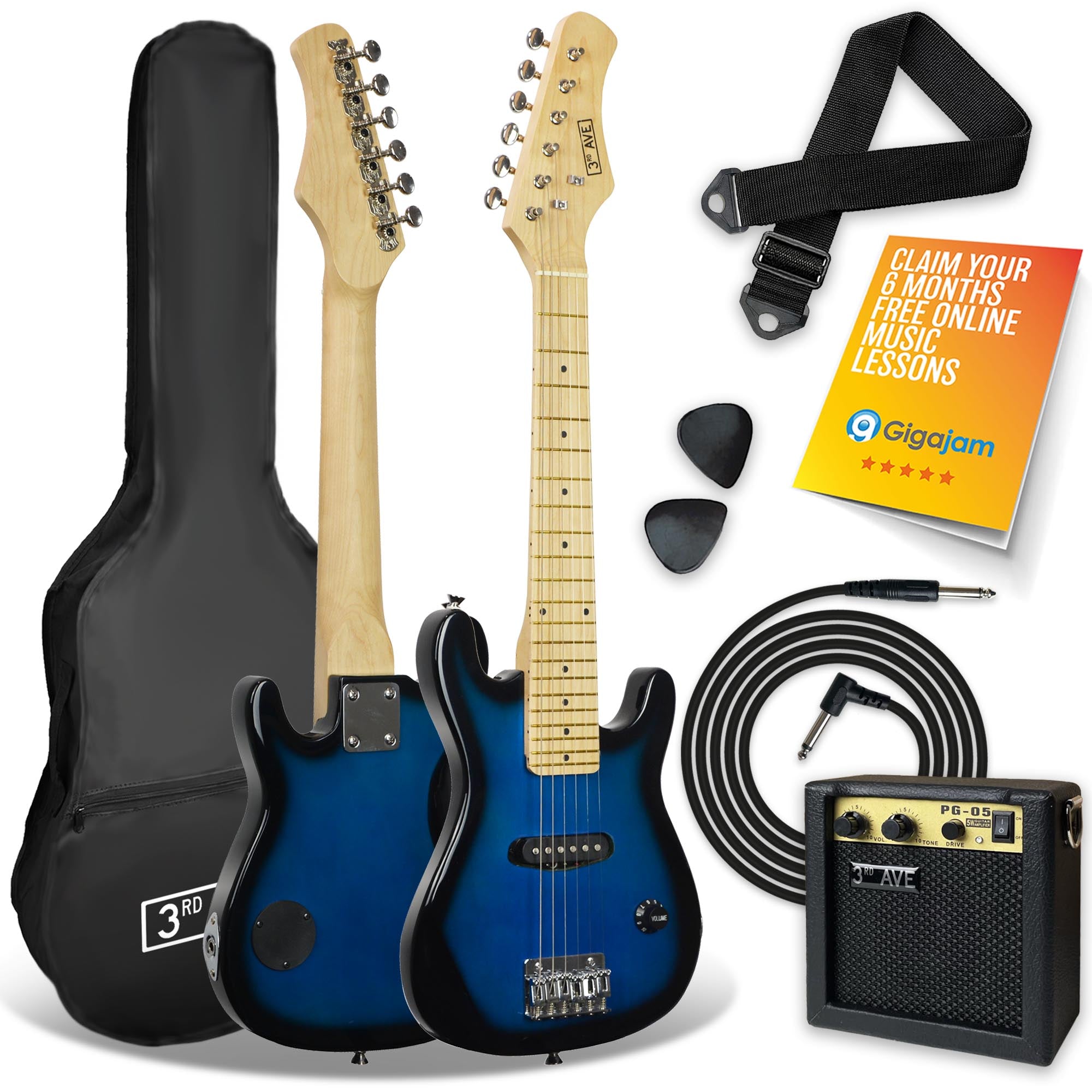 3rd Avenue Junior Electric Guitar Pack Electric Guitars#Colour_Blueburst