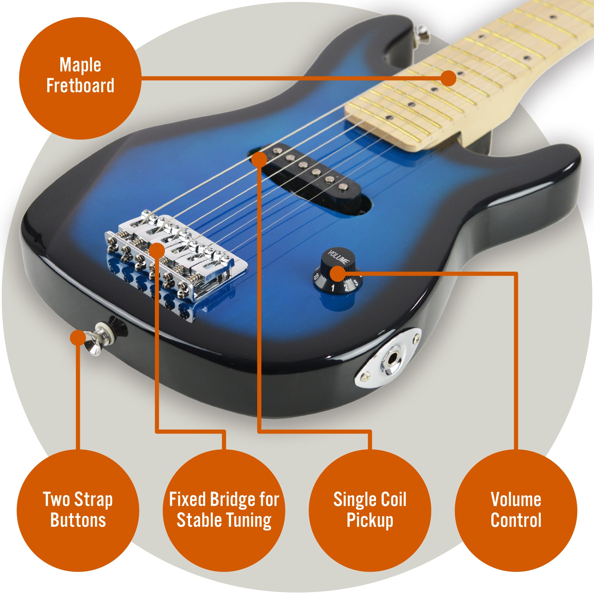 3rd Avenue Junior Electric Guitar Pack Electric Guitars#Colour_Blueburst