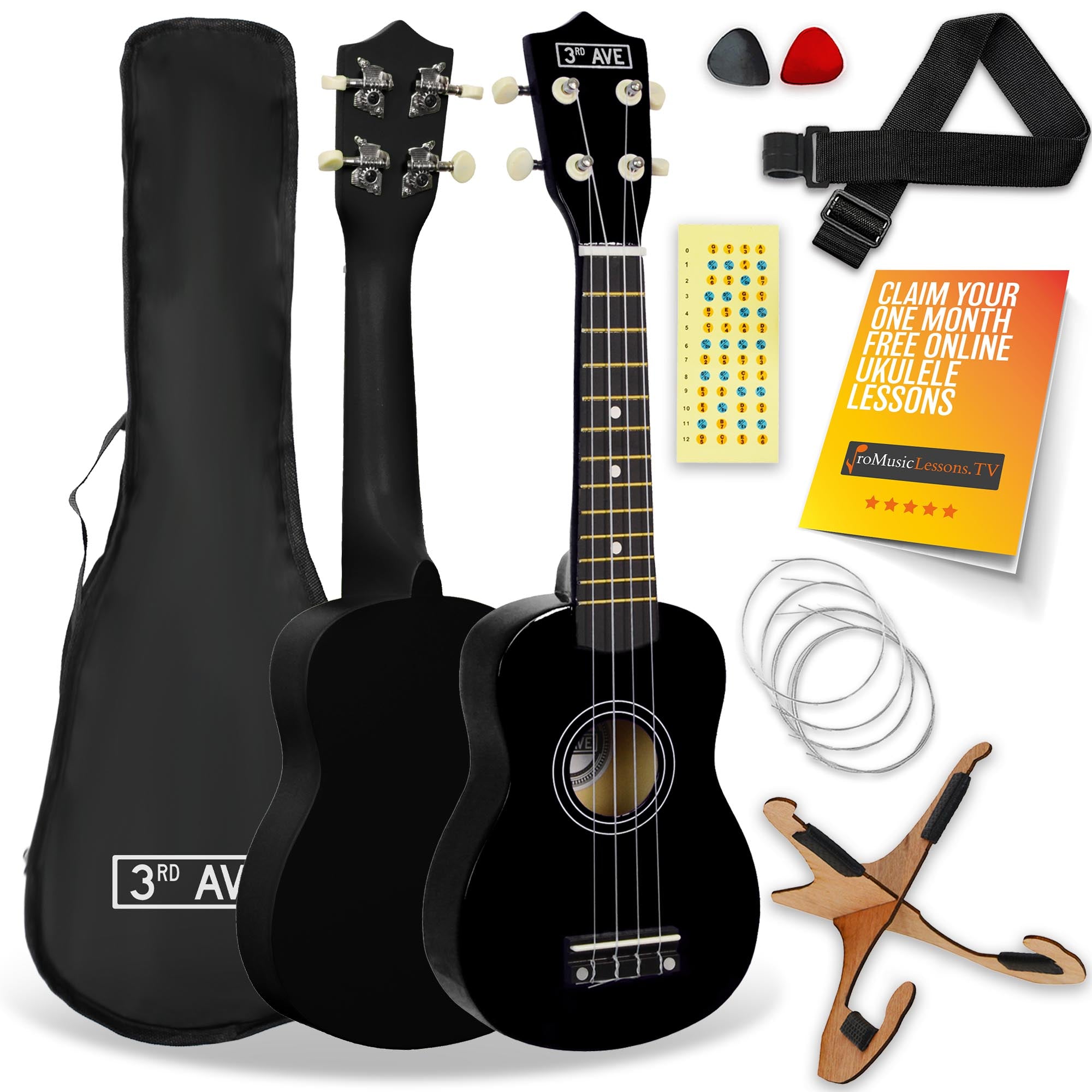 3rd Avenue Soprano Ukulele Pack Ukuleles#Colour_Black