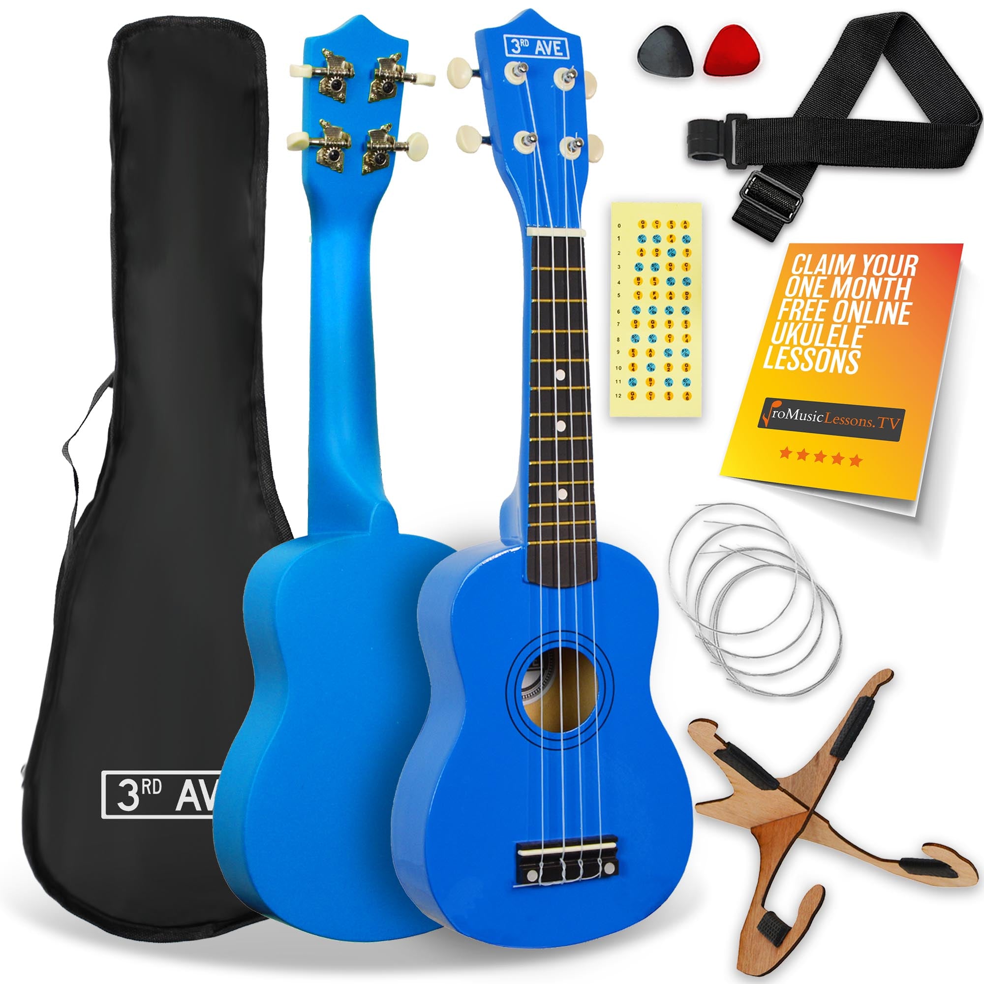 3rd Avenue Soprano Ukulele Pack Ukuleles#Colour_Blue